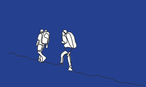 Illustration of two walkers