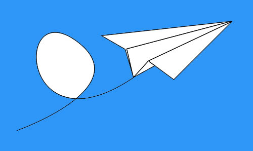 Illustration of a paper aeroplane